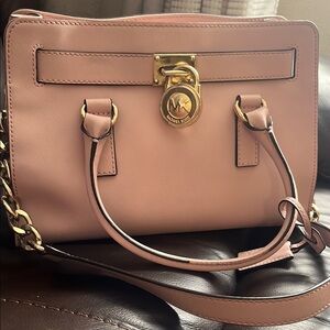 Michael Kors Pink Satchel with Gold Hardware
